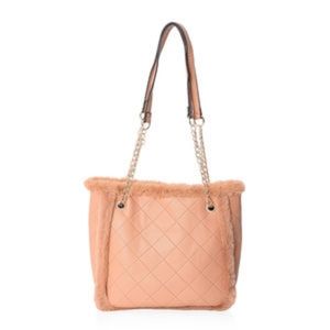 Camel quilt pattern shoulder bag